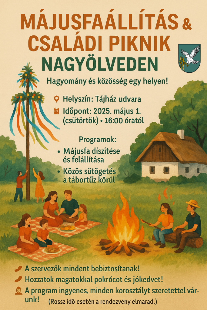 MÁJUSFAÁLLÍTÁS & CSALÁDI PIKNIK NAGYÖLVEDEN